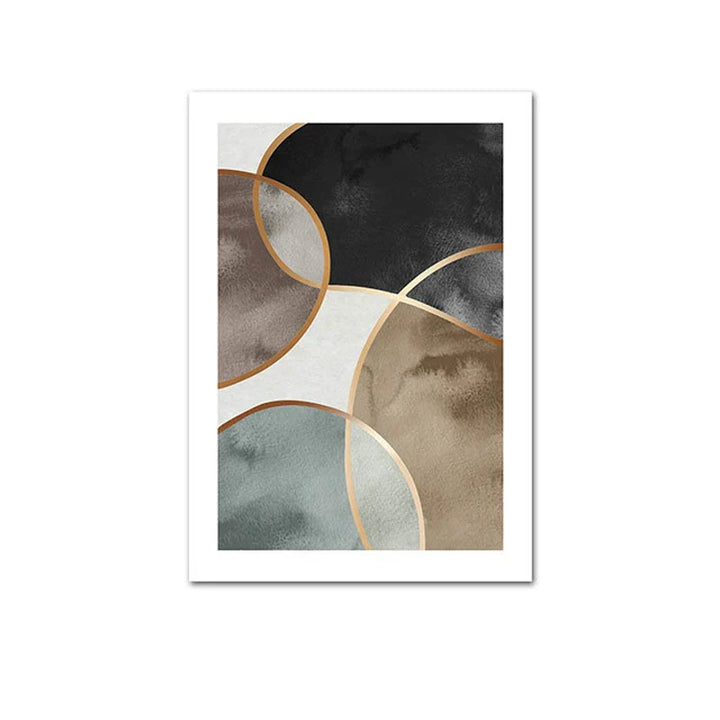 Skanto Scandinavian Minimalist Geometric Dark Neutral Colors Wall Art Fine Art Canvas Prints Modern Abstract Pictures for Living Room Home Decor | Skanto
