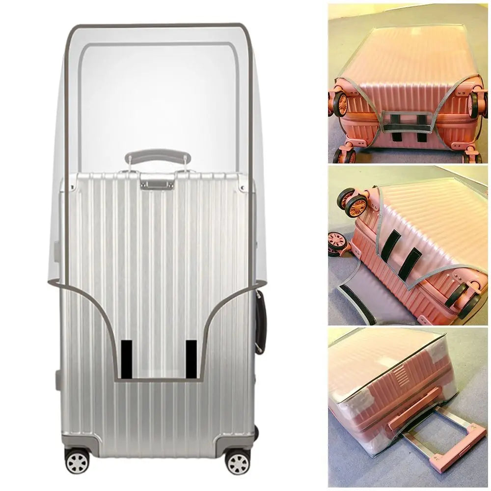 Skanto | ClearGuard Koffertrekk Transparent | Vanntett & Støvtett | Bagasjebeskyttelse for 16–30 tommers Traller | Gjenbrukbar & Rivesterk