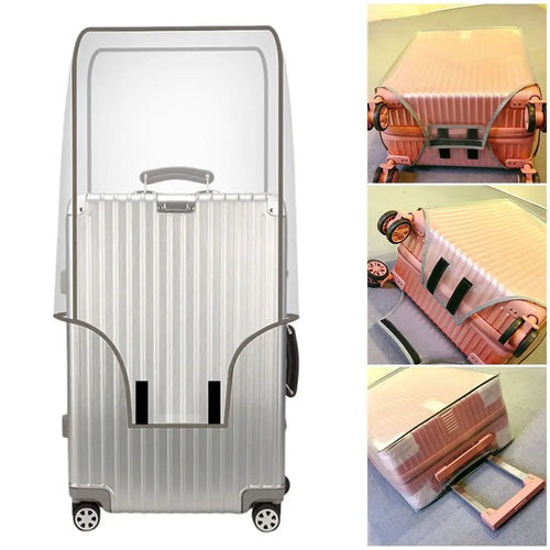 Skanto | ClearGuard Koffertrekk Transparent | Vanntett & Støvtett | Bagasjebeskyttelse for 16–30 tommers Traller | Gjenbrukbar & Rivesterk