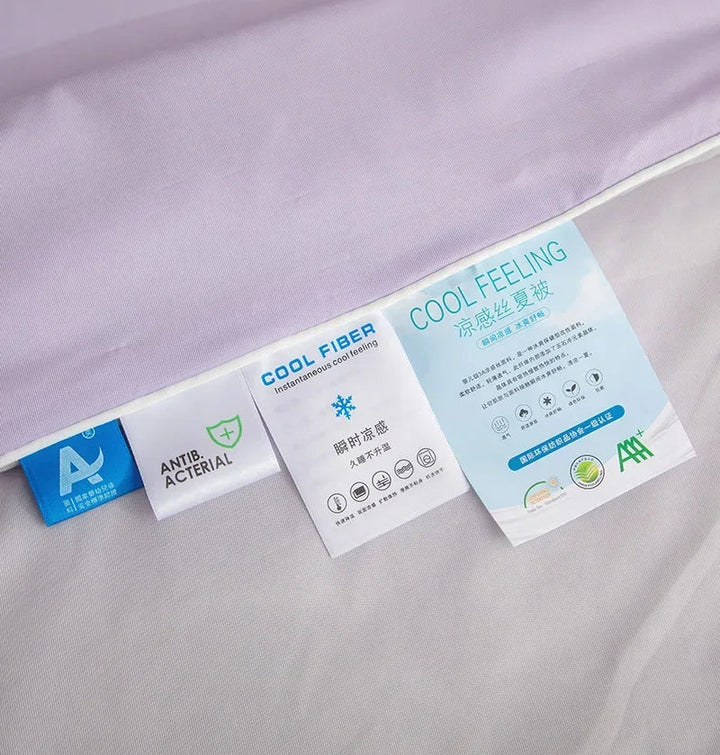 Air Condition Sommer Komforter — Ren Farge Is Silke Kjøleteppe, Lett & Glatt Twin/King Størrelse Quilt | Skanto