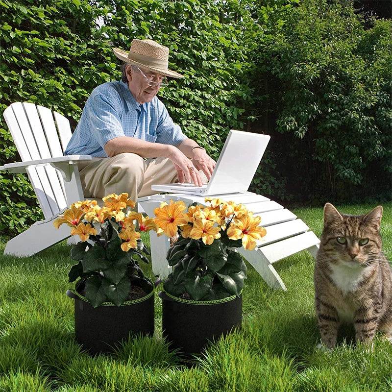 Skanto | Plantingssekk laget av ikke-vevd stoff – Robust hagebeholder med håndtak for planter