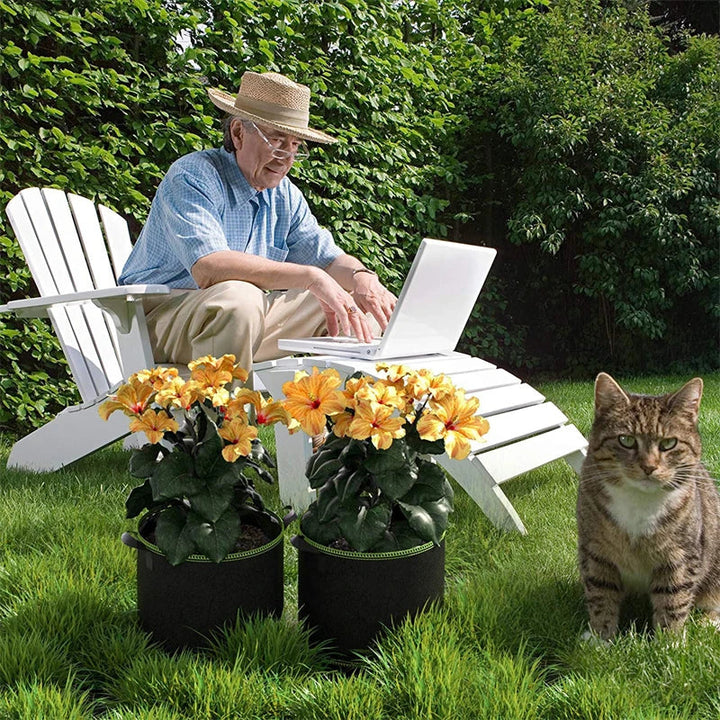 Skanto | Plantingssekk laget av ikke-vevd stoff – Robust hagebeholder med håndtak for planter