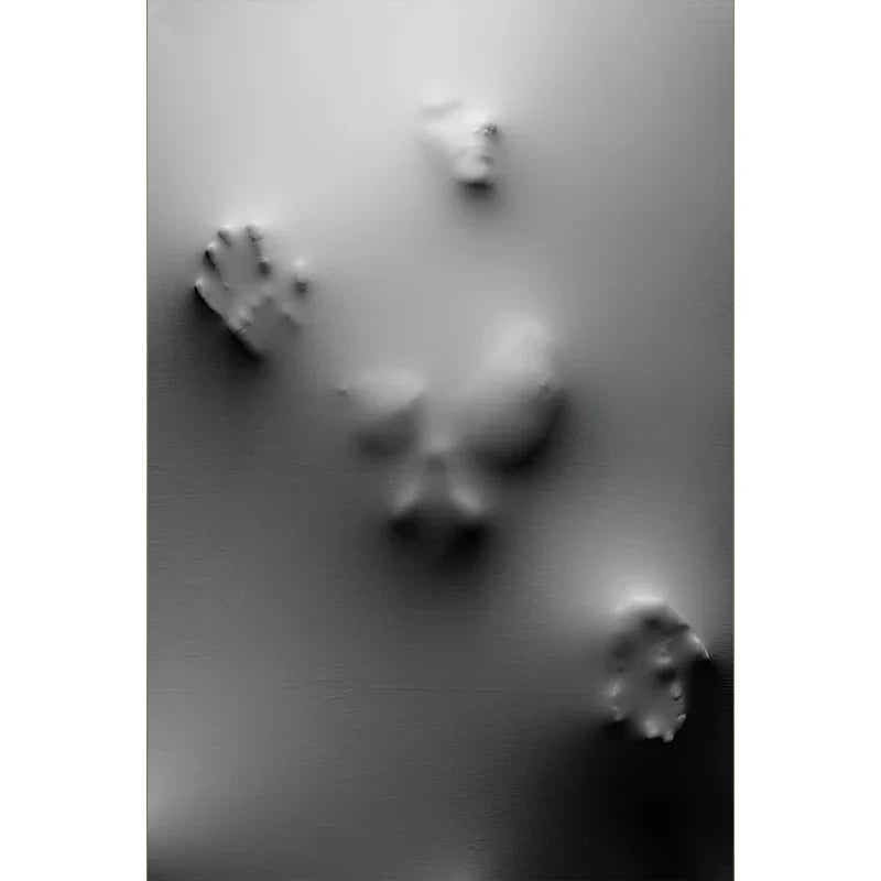 Modern Art Abstract Ghostly Figures on Wall Canvas Prints Black White Wall Art Posters Pictures for Living Room Bedroom Art Decor | Skanto