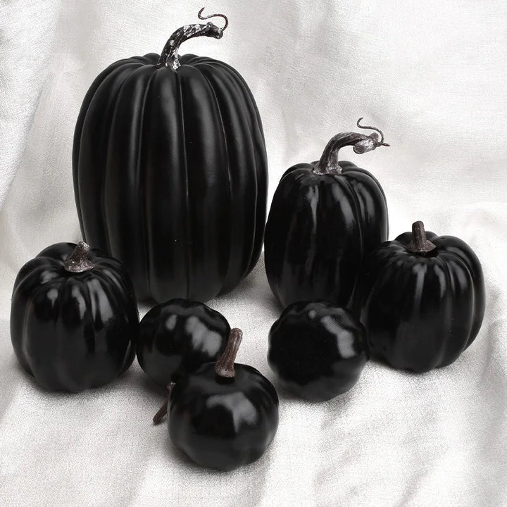 Skanto | Dekorative Gresskar PumpkinCharm | 7-delers Sett | Høst & Halloween Dekor | Lettvekt & Gjenbrukbar