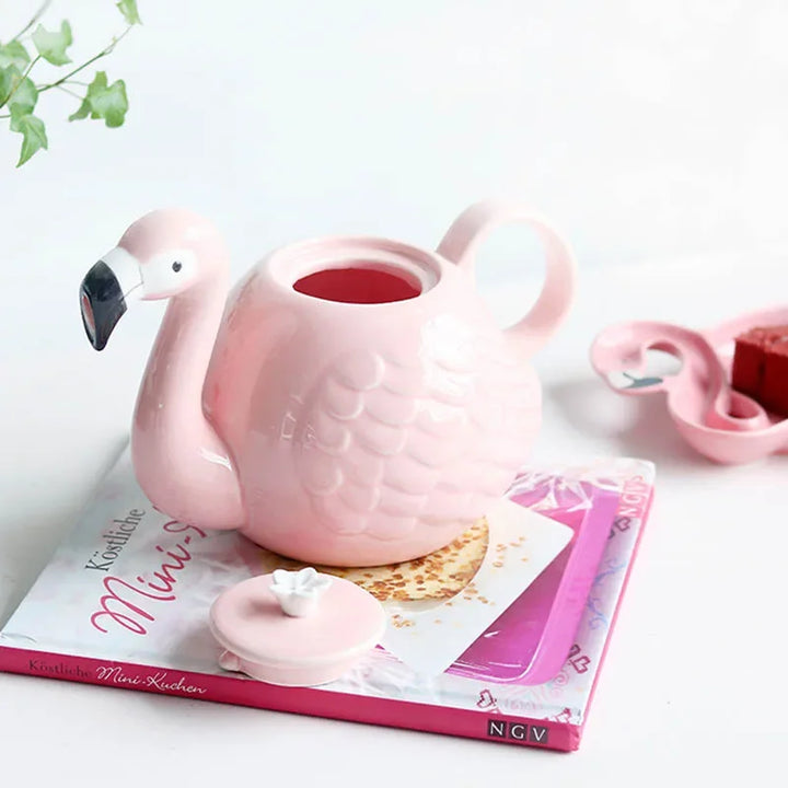 Skanto | Pink Flamingo Keramisk Te Sett