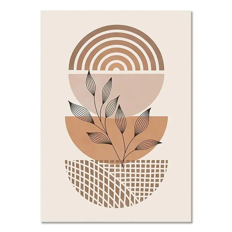Minimalist Terracotta Sun Abstract Wall Art Fine Art Canvas Print Modern Pictures For Living Room Bedroom Gallery Wall Art Decor | Skanto