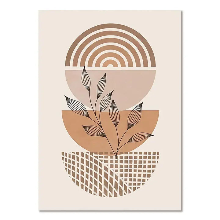 Minimalist Terracotta Sun Abstract Wall Art Fine Art Canvas Print Modern Pictures For Living Room Bedroom Gallery Wall Art Decor | Skanto