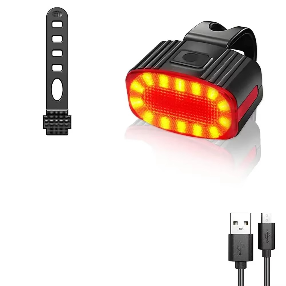 Skanto | USB Oppladbart Sykkel Front- og Baklys Sett med LED Hodelykt for Nattsykling
