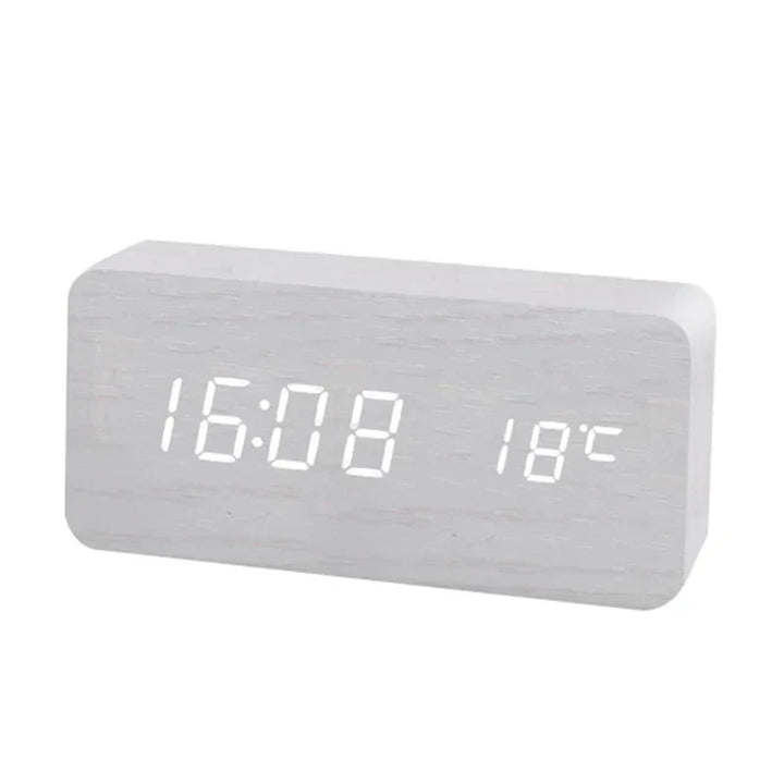 Skanto | Digital vekkerklokke laget av tre | LED-skjerm | Moderne design | Stille | Miljøvennlig
