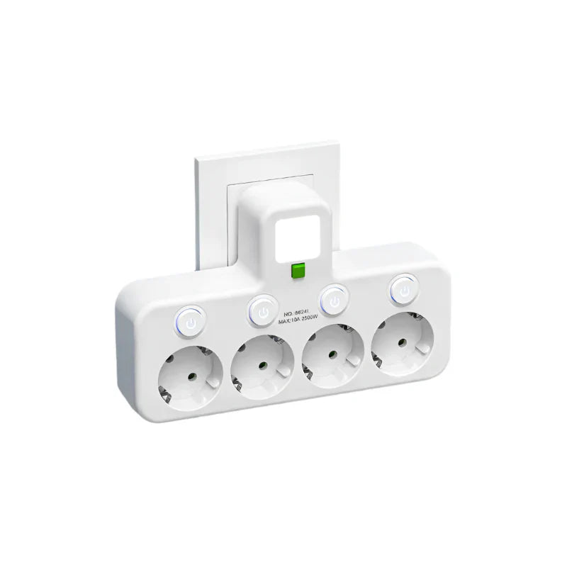 Skanto | VOLTRIQ ProLine Strømfordeler med Flere Utganger, USB Type-C og Overspenningsbeskyttelse