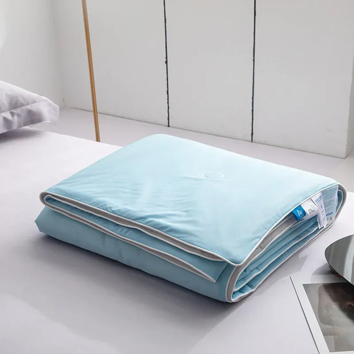 Air Condition Sommer Komforter — Ren Farge Is Silke Kjøleteppe, Lett & Glatt Twin/King Størrelse Quilt | Skanto