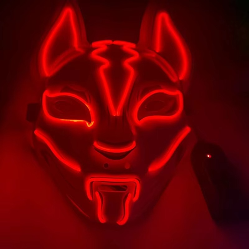 Skanto | Luminous LED Full Face Fox Maske for Halloween & Cosplay