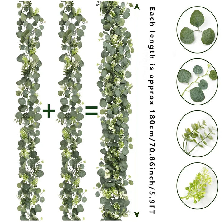 Skanto | Garland - EucaGreen - Künstig Eukalyptus - 2-dels Sett