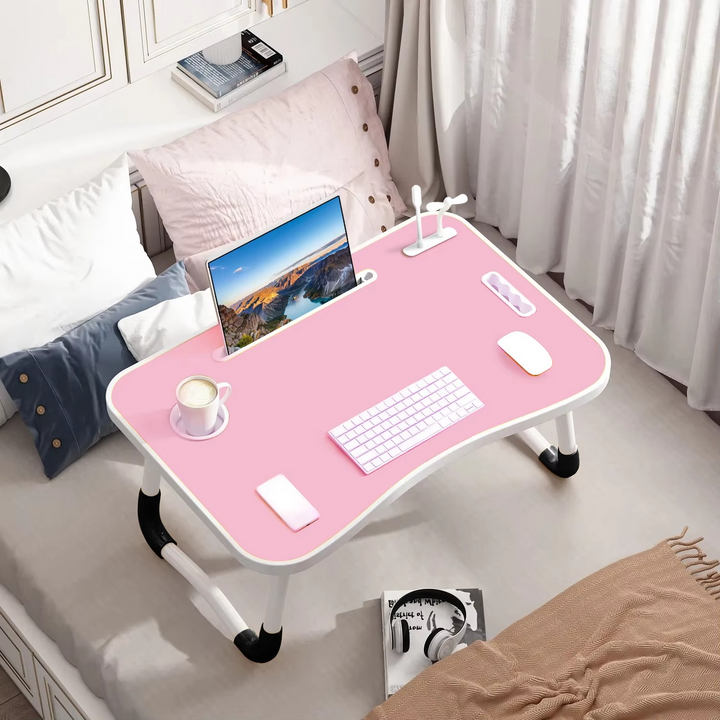 Skanto | Bærbart sammenleggbart laptopbord med USB-lampe, vifte og koppholder - 15,75" x 23,62"