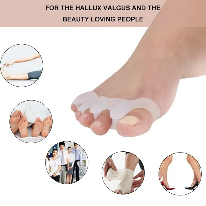 Skanto | Myke silikon tåseparatorer for hallux valgus lindring og justering, 1 par
