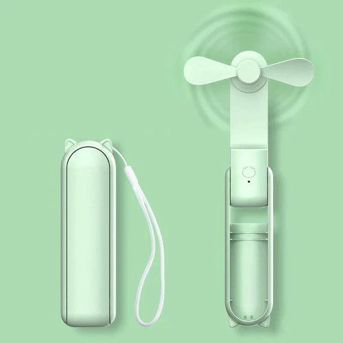 Sammenleggbart Mini-Håndvifte med Powerbank og Håndleddsbånd – FrisMee 2-i-1 | Skanto
