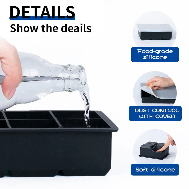 Norvo | FrostForm Stor isbitformer laget av silikon | BPA-fri og fleksibel | For XXL isbiter, cocktailer og kjøkken | Enkel å rengjøre