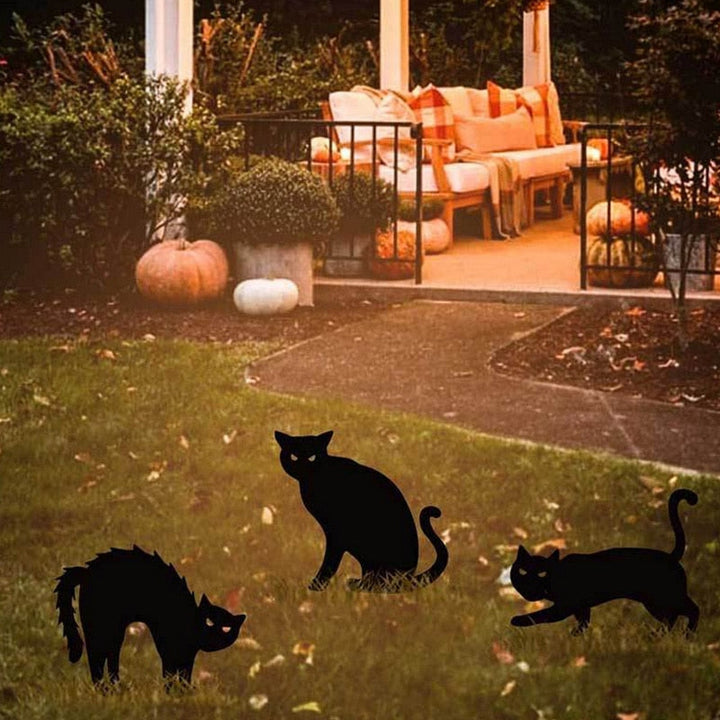 Skanto | 3Pcs Svart Katt Hage Ornamenter