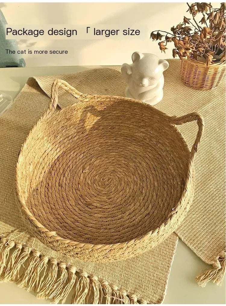 Rattan kattekurv håndlaget & vaskbar Skanto