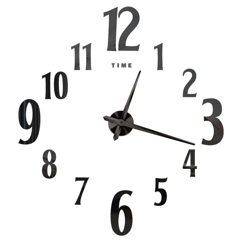 Large DIY 3D Mirror Acrylic Wall Clock for Kitchen, Dining Room, Living Room | Skanto