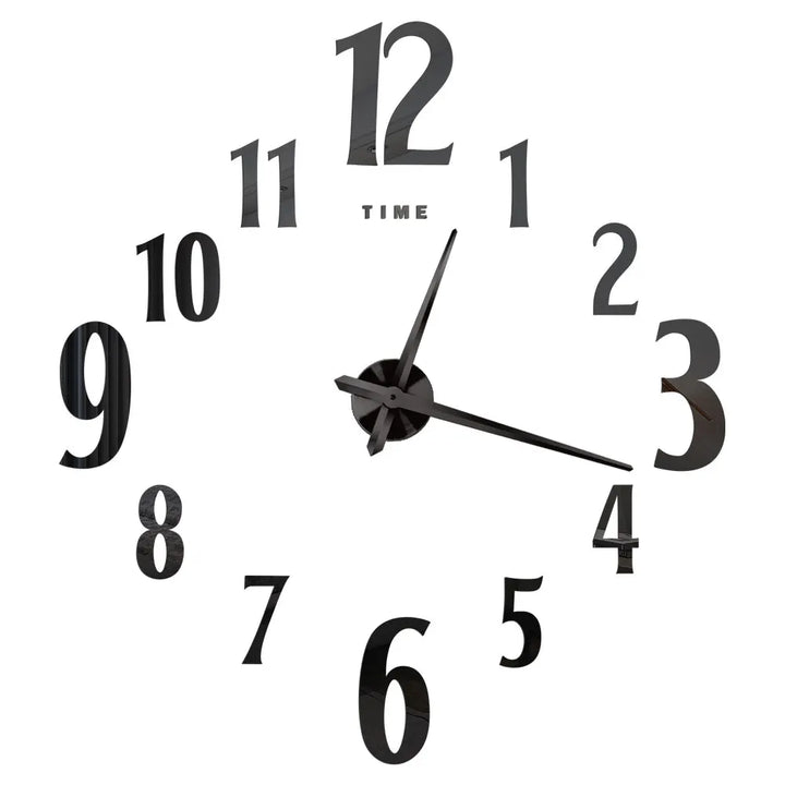 Large DIY 3D Mirror Acrylic Wall Clock for Kitchen, Dining Room, Living Room | Skanto