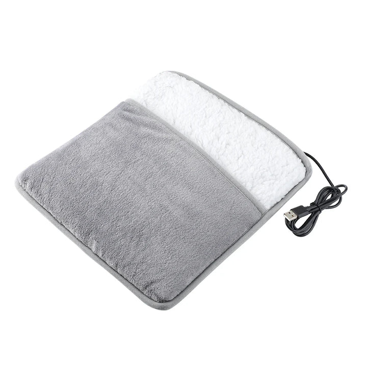 Skanto | WarmStep Elektrisk Fotvarmepad | USB Oppvarmet Fotvarmer | Myk Fleece | Vaskbar & Energisparende