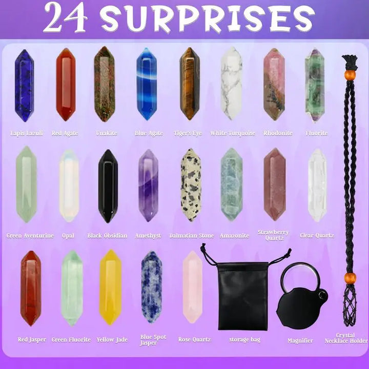 Skanto | CrystalJoy – Adventskalender 2025 med 24 Krystaller & Edelsteiner – Jul