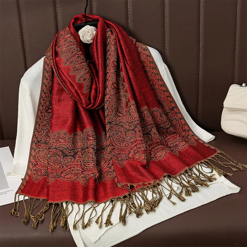 Skanto | Élégancea | Dame skjerf | Cashmere følelse | 70 × 190 cm | Luksus trykk & varm