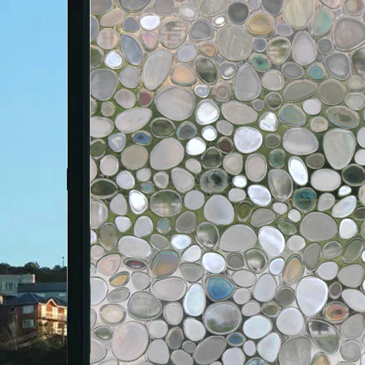 Skanto | 3D Buntglasvindu folie - Dekorativ vinylklistremerke for glassvinduer med statisk feste - Fenetre Buntglasvindu dekor
