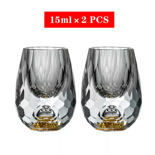 Skanto | Krystallglass Whiskey Glasser Bar Likør Sphere Kopper Sake og Shochu Double-Walled Tykk Bunner Liten Kapasitet Te Kopper