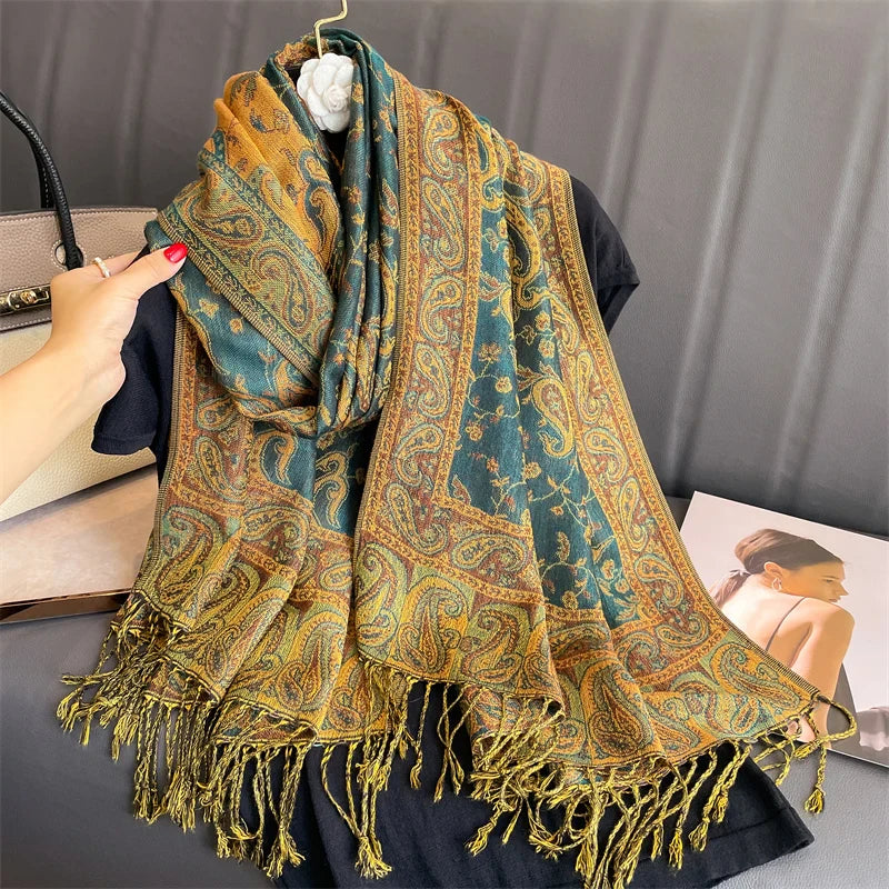 Skanto | Élégancea | Dame skjerf | Cashmere følelse | 70 × 190 cm | Luksus trykk & varm