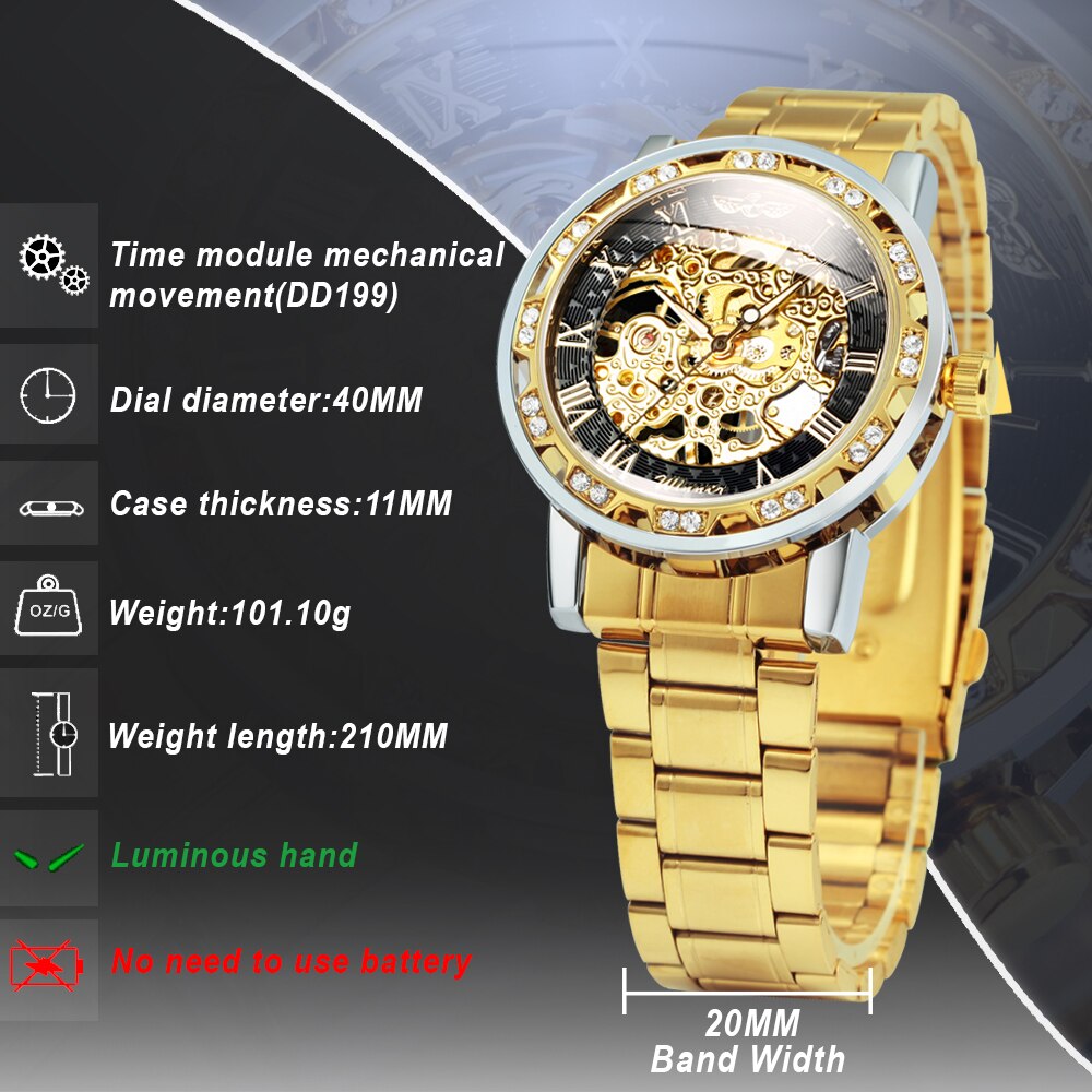 Skanto | Luminous Mechanical Titan Skeleton Watch