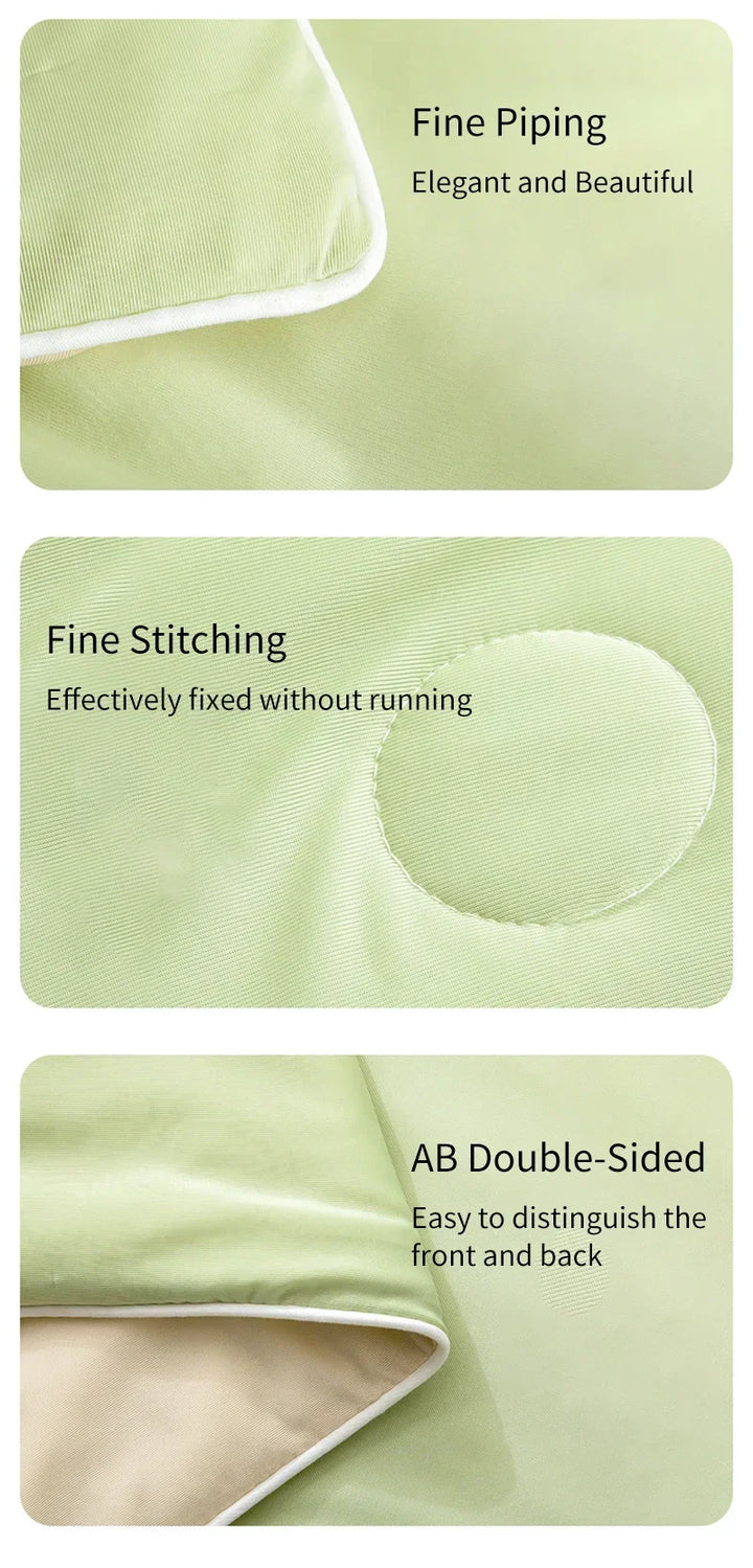 Air Condition Sommer Komforter — Ren Farge Is Silke Kjøleteppe, Lett & Glatt Twin/King Størrelse Quilt | Skanto