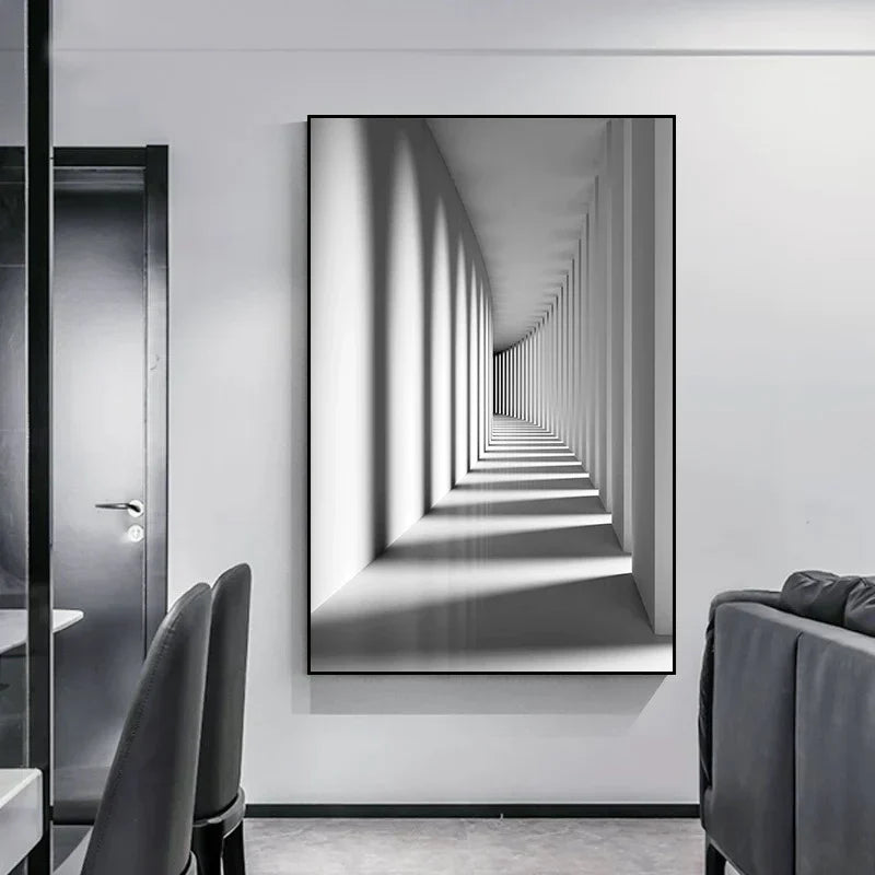 Minimalist Abstract Architectural Wall Art Fine Art Canvas Prints Posters Pictures For Modern Apartment Living Room Home Office Decor | Skanto