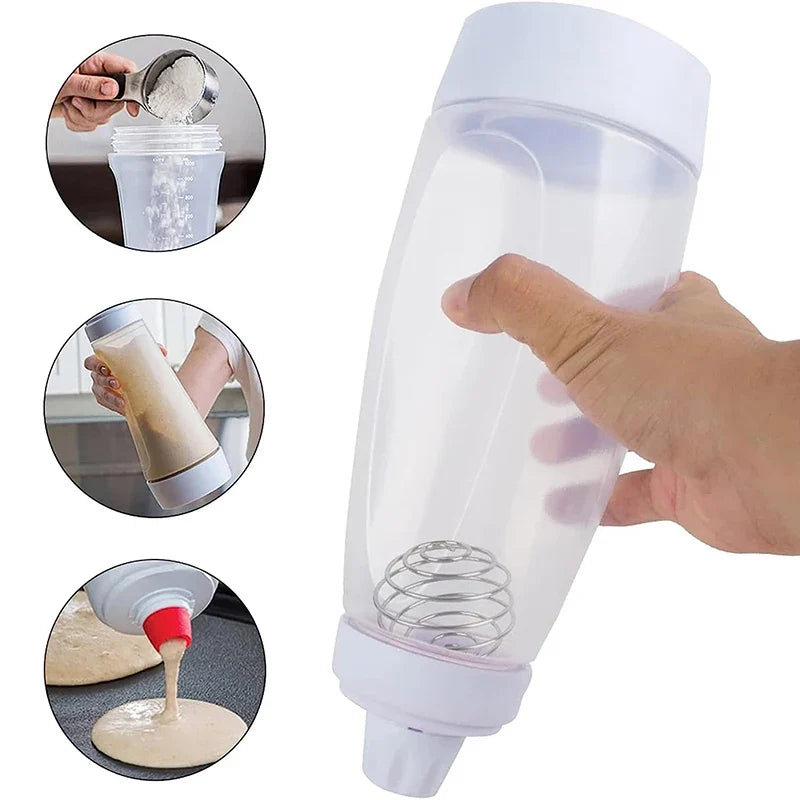 Norvo | Pancake-deig-dispenser-mikser med BlenderBall-tråddrikk - klemflaske pancake-shaker-dispenser JT194 fra LMETJMA