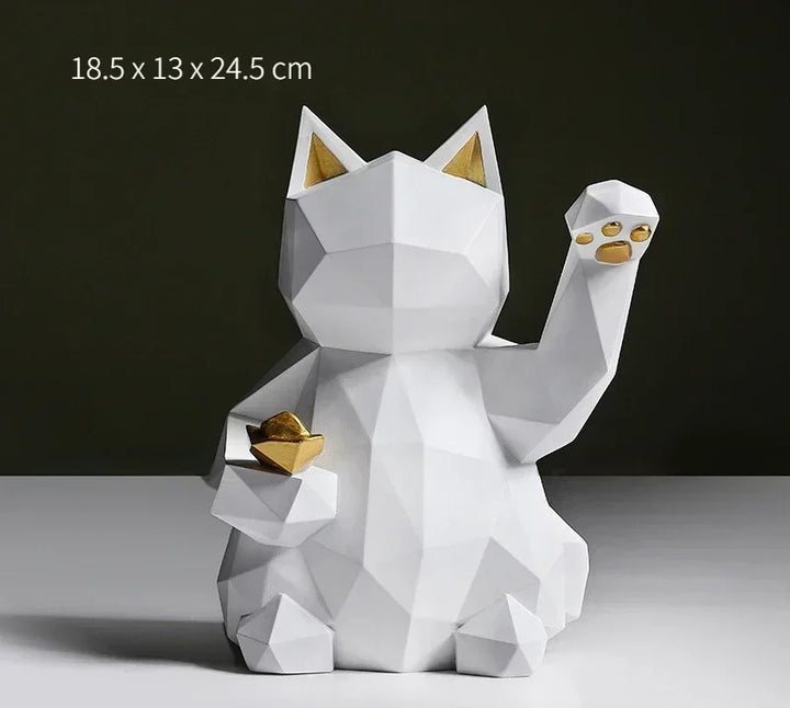 Nordic Minimalisme Geometri Lykke Katt Statuer | Skanto