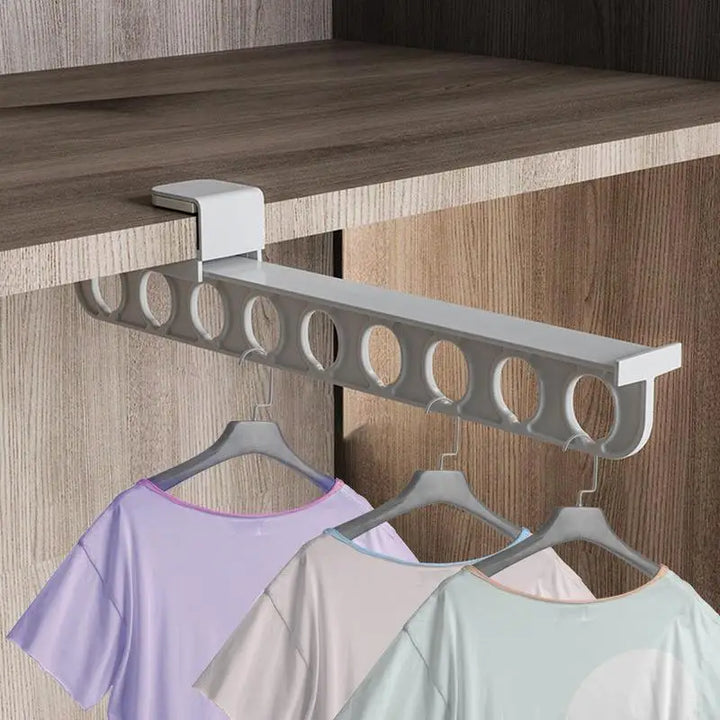 Uttrekkbar klesstang, garderobeorganisator, kleshengere