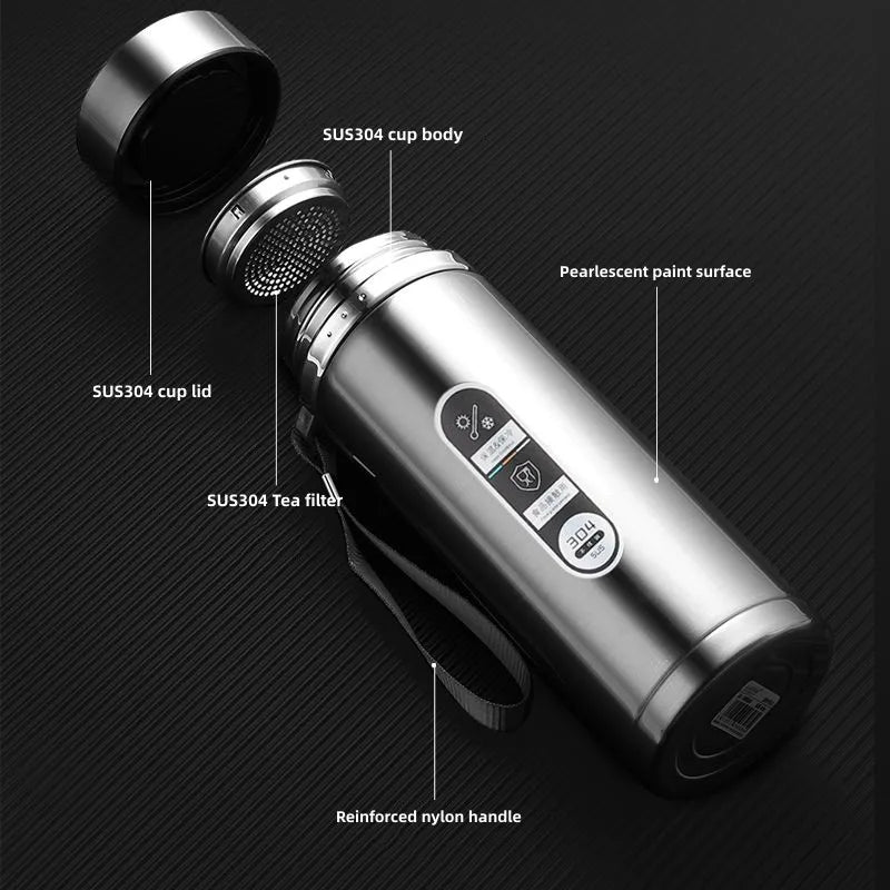 TempraBottle – Smart Termosflaske med LED Temperaturskjerm (800ml–1L) | Skanto