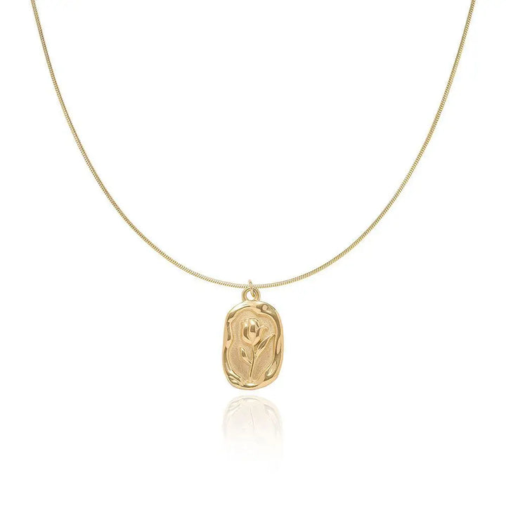 Skanto | Feminine Tulip Floral Pendant Necklace