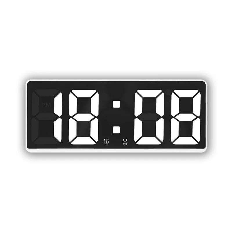 Moderne Elektronisk Speilvekkerklokke med LED-display, Alarmfunksjon og Temperaturvisning – Stilig Digital Klokke for Soverom og Kontor | Skanto