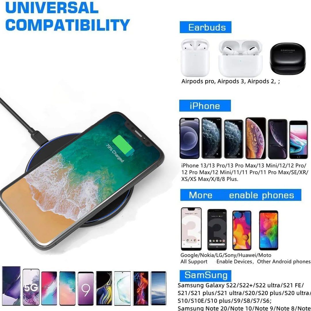 Skanto | 30W Rask Trådløs Ladeplate | Premium USB C Ladekabel MagSafe Lader for Apple iPhone, Samsung & Android - Rask Trådløs Ladeplate