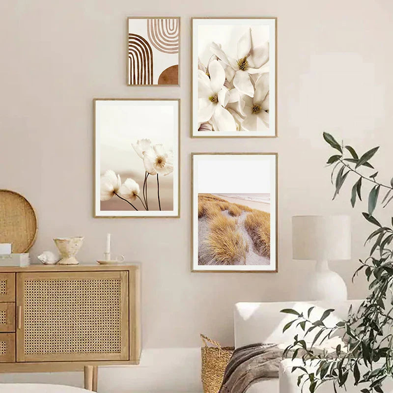 Simple Nature Floral Landscape Gallery Wall Art Fine Art Canvas Prints Minimalist Nordic Pictures for Living Room Scandinavian Home Decor | Skanto