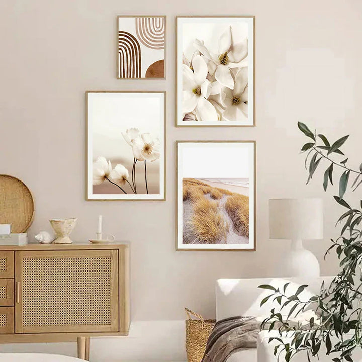 Simple Nature Floral Landscape Gallery Wall Art Fine Art Canvas Prints Minimalist Nordic Pictures for Living Room Scandinavian Home Decor | Skanto