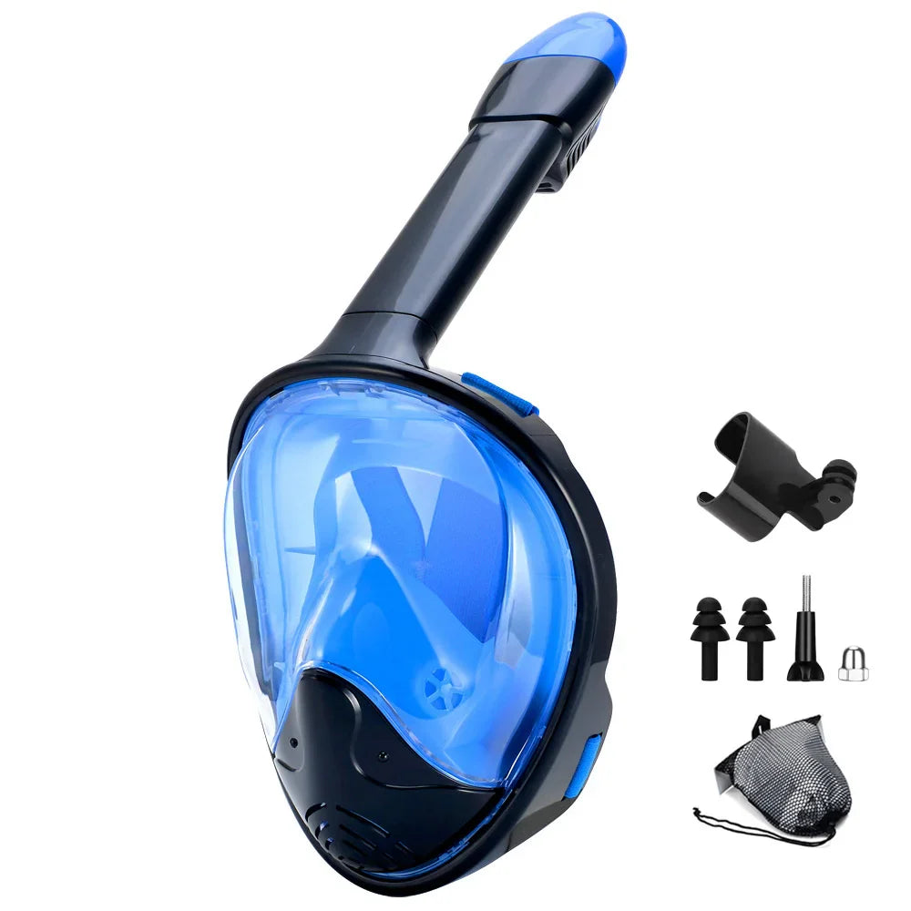 Skanto | Helgesikt snorkelmaske med kamerafeste - Vidvinkel, anti-dugg, anti-lekk dykk- og snorkelmaske for voksne og barn