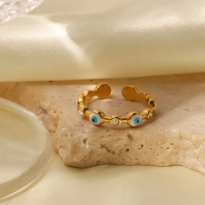 Skanto | Justerbar Delikat Onde Øye Diamant Ring