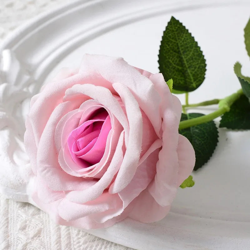 Norvo | 20 stykker Realistisk Fløyels Silke Rose Bukett