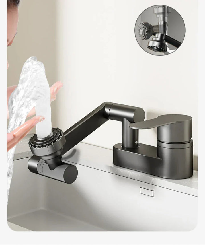 Aqua Twist Duo-Flex Servantbatteri – 360° svingende to-hulls blandebatteri for varmt og kaldt vann Skanto