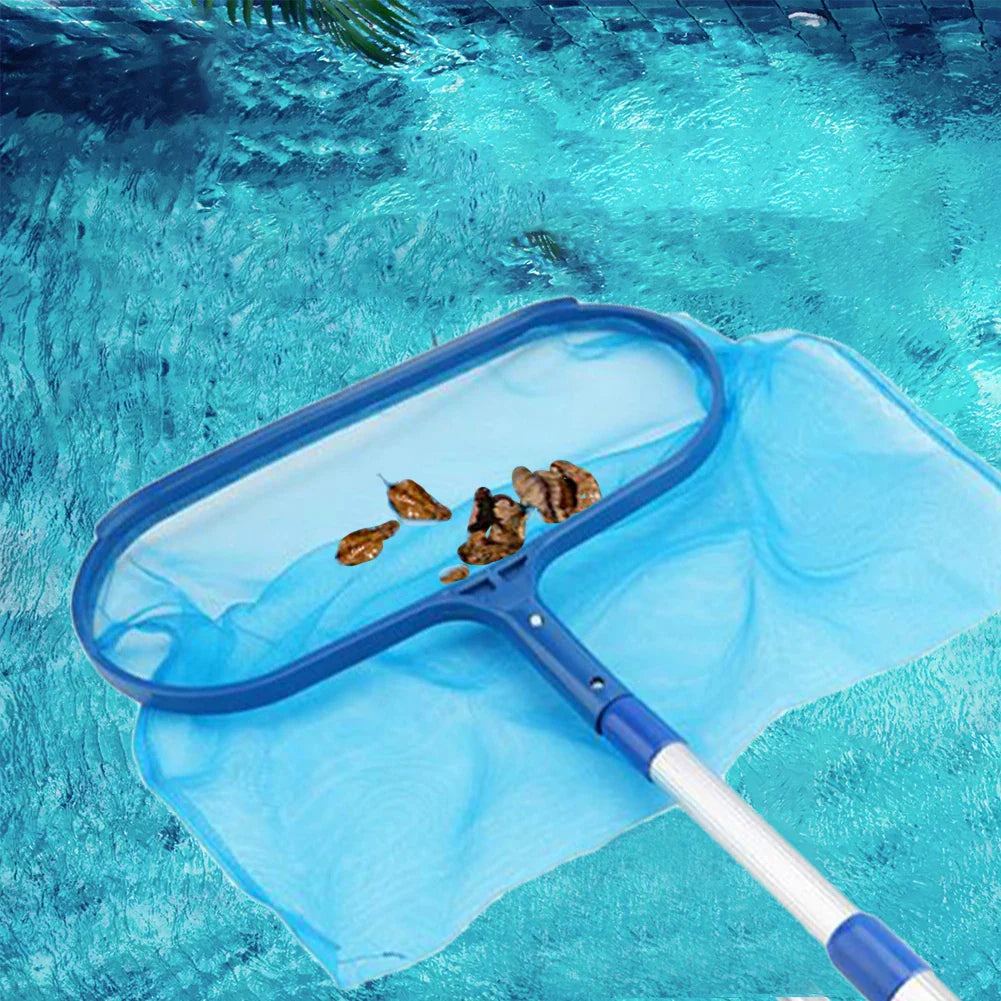 Skanto | AquaSift Pool Skimmer med teleskopisk håndtak | Bladskimmer for basseng og dam | Solid nett | Rengjøring for basseng og spa