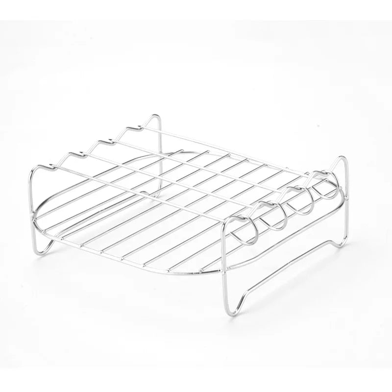 Norvo | Grillvaro AllGrillPro BBQ Grillsett laget av rustfritt stål | Med spyd og holder | For grill, luftfryer og dampkoker | Utendørs og kjøkken