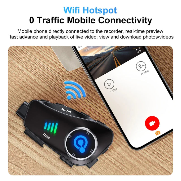 Skanto | Bluetooth Motorsykkelhjelm Kamera 1080P HD Vanntett – ApexRide